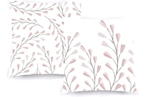 Decoratea Fundas Cojines 60x60 - Fundas de Cojín Decorativo (Juego de 2) para Sofá, Cama, Silla, Salón, Coche.. Muy Suaves, Modernas y con Cremallera Invisible (Flores Rosas)