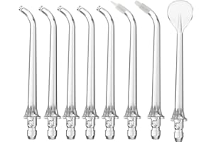 8 piezas Boquilla Accesorios para Yeerain Irrigador Bucal Reemplazo Accesorio de Irrigador Bucal Jet Consejos Boquilla de Repuesto Cánula de Repuesto