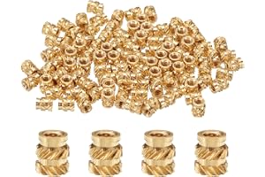 QUARKZMAN 50 st M2 Gänginsatser Mässing Värmeset InfogaM2x4x3.5mm | VäRmefixerad Insats,RäFflade Insatser, GäNgade Insatsmuttrar I MäSsing 11d-Utskrift,GäNginsats