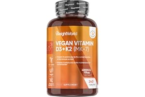 WeightWorld Vitamin D3 4000IU & K2 125μg (MK7) | 240 Easy to Swallow Vitamin D Tablets | Cholecalciferol | 8 Months Supply | VIT D3 K2 Supplements | 1 a Day VIT D | 5mm Micro Tablet
