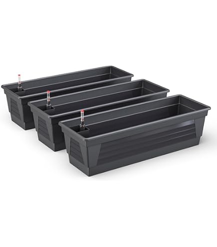 POKM Toolsmarket GmbH Balkonkasten Blumenkasten ohne Untersetzer Elba 55 cm  Braun: Amazon.de: Garten