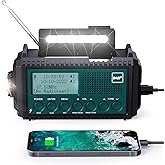 Kurbelradio DAB+/DAB/UKW mit 5000mAh Akku Wiederaufladbare, Notfallradio mit Taschenlampe & Leselicht, Tragbare Camping Radio
