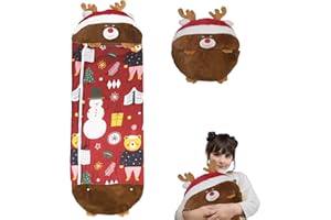 LUFEEMGA 2-in-1 Kinderschlafsack, Faltbar Tier Schlafsack Kinder, Flauschige Weiche Kuscheltier Schlafsack mit Kissen, Spielzeug Schlafsack für Jungen und Mädchen, Geschenk-Schlafsäcke