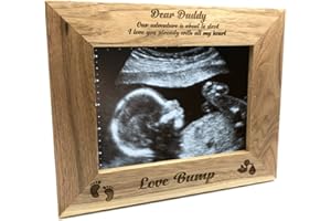 UKGIFTSTOREONLINE New Baby Pregnancy Scan Wooden Photo Frame Daddy Gift (4 x 6 Inch)