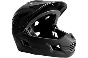 Crazy Safety Casco Bici Integrale - Nero | Per mountain bike, BMX, skateboard | Casco per bambini 2-in-1 con mentoniera removibile | Casco da motocross taglia M 54-57 cm | Leggero e ventilato