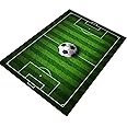 Kids Rug Football Rug Soccer Field Rug Carpet for Boys Bedroom, Playmat Area Rugs for Kids Rooms,Childrens Non-Slip Basketball Rugs for Boys Girls Sports Room,Kids Rug 2X3 for Living Room Green