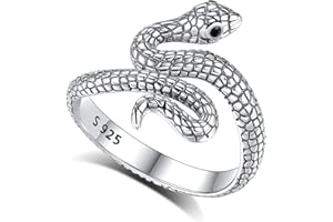 AEONSLOVE Bague Serpent Réglable Argent 925, Bague Ouverte Arbre de Vie/Feuille/Noeud de Sorcière/Noeud Celtique, Bague de Pouce Vintage pour Femme Homme
