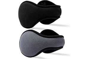 FSMILING 2pack Unisex Winter Warm Ear Warmers - Fleece Earmuffs for Women & Men