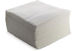 Morigami, Tovagliolo di dimensioni standard, piega 1/4, 100 tovaglioli, finitura liscia con mantovana, bianco