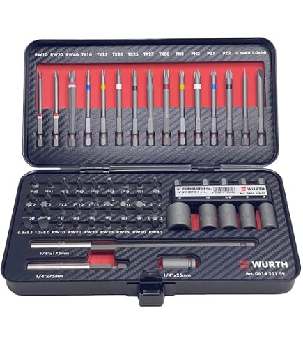 Würth Bit-Set Im Koffer – 105-teilig Mit Standard- & Sicherheitsbits, 1/4 Zoll