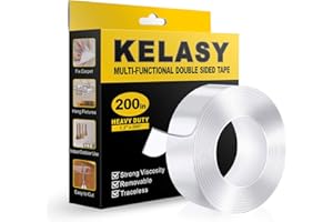 KELASY Nano Ruban Adhésif Double Face Extra Fort Extra Large,Ruban de Montage Adhésif Double Face Puissant, Ruban Adhésif Transparent Pour Affiches Peintures et Pour Eécoration (5m x 3cm)