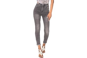 Nina Carter P190 Jean coupe skinny pour femme, taille extra haute, aspect usé