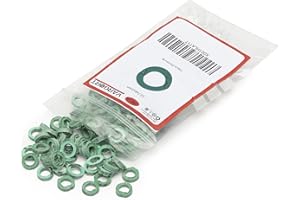 VARGORT joints plats plomberie pour raccords/joint en caoutchouc pour bouchon radiateur chauffage, rondelles en caoutchouc de papier joints,joint filtre robinet douche (100 Unités, 10.7 x 6 x 2 mm)