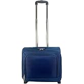 DED Trolley Luggage Commercial Pilot Medical Trolley Case with Wheels and 4 Compartments Blue