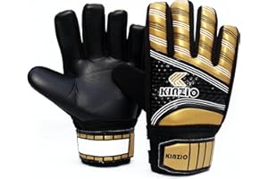 KINZIO Gli sport Guanti da portiere da calcio per adulti e bambini, Ottima Sicura, Funzionalità e Vestibilità - Alenamento e Giochi Ricreativi - Calcio Football Bimbo Gioventù