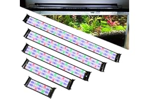 Izrielar Illuminazione a LED per acquario, 28 W, dimmerabile, illuminazione RGB per acquario, con timer per 65 cm – 90 cm, acquario, serbatoio di pesce, pianta con supporto regolabile