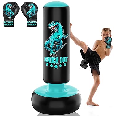 MaxStrength Vrijstaande Bokszak 6FT met Zuignapbasis, Vullen met Water of Zand, Punching Bag voor Training Thuis, Kickboksen, MMA en Vechtkunsten, Inclusief 360° Doelzones