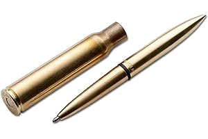 BÖKER Fisher Space Pen .338 Lapua Magnum Tactical Pen aus massivem Messing in der Farbe Gold