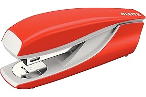 Leitz Agrafeuse de Bureau, Capacité 30 Feuilles, Rouge Clair, Boîtier Métallique Ergonomique, Agrafes Incluses, Gamme NeXXt, 55020020