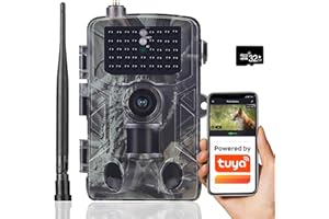 SUNTEKCAM Wildkamera 4G LTE mit APP und SIM-Karte, Bilder 36 MP Videos 2K LCD 2,0 Zoll, Nachtsicht Infrarot, No-Glow, 30 m, Bewegungsmelder 0,1 s, IP66, wasserdicht