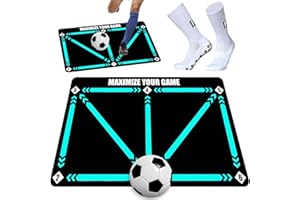 YUJUVI Tappetino Allenamento Calcio Tappetino da Allenamento per Calcio 90x60cm Tappetino Allenamento Ammortizzante Allenamento Calcio per Bambini/Adulti