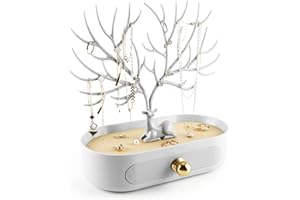 MORE&LESS Présentoir de bijoux en bois de cerf, pendentif de tour d'arbre pièces de rangement bagues boucles d'oreilles collier bracelet