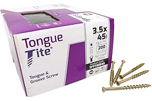 TRADE-FIXINGS DIRECT Box of 200 3.5 X 45MM Genuine Tongue-TITE® Screws Tongue and Groove Wood Flooring Screws - Free Next WORKNG Day DELIVERY TFTT3545