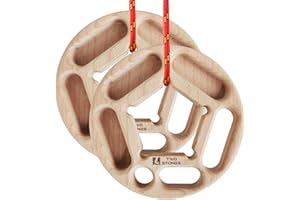 TWO STONES Diapasón de escalada portátil, barra de dominadas como tabla de entrenamiento de escalada con bolsillos, diapasón de escalada antideslizante y ligero