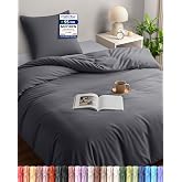 Utopia Bedding Duvet Cover for 90 Bed 135 x 200, Grey | Duvet Cover 135 x 200 cm and 1 Pillowcase 80 x 80 cm, Microfibre, Oek
