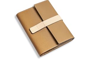 Wanderings Agenda Ricaricabile in Pelle A5, Colore Artichoke, 18x23 cm - Copertina per Raccoglitore a 6 Anelli - Compatibile con Filofax, Organizer in Pelle Pieno Fiore - 52 Settimane Senza Data