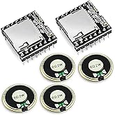 2 Pezzi Modulo Lettore MP3 Open Source Mini Lettore MP3 Sensore con Alloggiamento Metallo Altoparlante Rotondo 2W 8Ohm (2 Pez