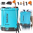 SideKing Battery Powered Backpack Sprayer 4 Gallon, 0-100 PSI Adjustable Pressure Sprayer Compatible with Makita 18V Battery, Electric Sprayer with Wand, 5 Nozzles, 2.6Ah Battery&Charger Included