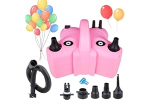 FAUXPONT Pompe à Ballon Électrique,Gonfleur Ballon Electrique avec Double Buse,Pompe à Ballon avec Noueur Ballon et Ballons,Gonfleur Electrique Ballon pour Lits gonflables,Lits flottants,piscines,Entre Autres