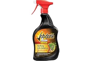 Job Done 86600140 Tough Weedkiller, 1L - Strong Fast Acting Weedkiller for Killing Tough Weeds and Roots - Systemic Garden Weed Killer with 3 Months Protection - Controls Brambles, Nettles and More