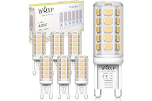 WAXP G9 LED Bulbs 3.5W, Natural White 4000K, 400LM, Non-Flickering, Equivalent G9 Halogen Light Bulbs 40W, Non-Dimmable, Pack of 6