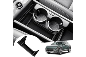 ‎GAFAT GAFAT Kompatibel mit Hyundai Kona SX2 EV Elektro 2024 2025 Mittelkonsole Aufbewahrungsbox, Kona SX2 Elektro ab 2023- Organizer Tray Neben dem Becherhalter [Nicht für Benzin&Hybrid] (Schwarz)