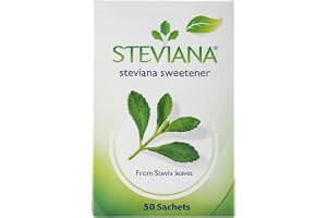 Steviana Natural Sweetener from Stevia Leaves, Zero Calorie - 125g (50 Sachets X 2.5g)