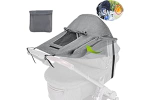 AMBOLIO Parasol para Cochecito,Toldo Cochecitos,Toldo Protector Solar Universal,con Protección Solar UV 50+,Parasol Ajustable,para Cochecitos y Capazos Enrollable. (Gris)