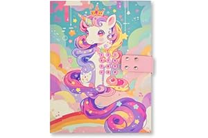 Mowtential Carnet Secret Licor Avec Serrure, journal intime fille, Carnet Secret Fille, 80 Pages Lignées,Cahier Portable pour Écriture et Dessin, Cadeau Parfait pour Filles de 7 à 12 Ans