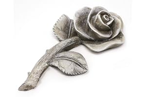 TEMPELWELT® Figurine décorative funéraire Rose - pétale de Rose 17 cm - polystone Aspect Pierre Gris, décoration funéraire, Fleur pour Lieu de deuil - décoration de Jardin