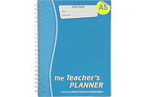 Educational Planning Books - The Teachers Planner 2025-26| (A5, 6 Periods) | Page-a-Day & Undated, with Dedicated Pages for Year Planning, Exams, Marking, Contacts and more - Turquoise (TP9-T)