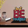 Artvibes Wooden Idols and Figurine Just Be Yourself Quotes Table Decoration for Office Desk | Home Decor | Living Room | Modern Art Wood Showpiece Gift Items (SP_1163)