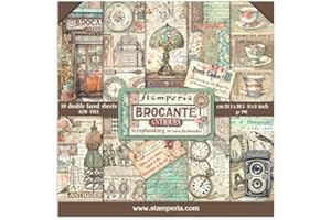 Stamperia Tampon en papier pour scrapbooking, albums, fabrication de cartes, bullet journaux, etc. Sans acide, double face, parfait pour les loisirs, les travaux manuels et les cadeaux (brocante