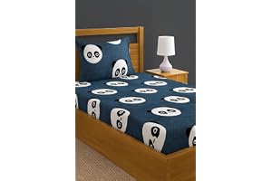 DECORUM Glace Cotton Single Bedsheet with 1 Pillow Cover | Soft, Durable, Lightweight & Skin-Friendly Fabric| Suitable for Si