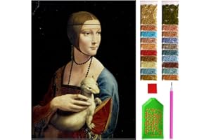 ARTULIO Diamond Painting Kit 5D DIY – Donna con furetto – 30x40 - Pittura Diamante Fai da Te, Decorazione per Casa e Pareti, Kit di pittura con diamanti per bambini