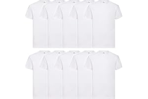 Fruit of the Loom Lot de 10 t-shirts Valueweight + pochette en tissu MyShirt gratuite