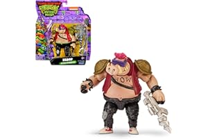 PLAYMATES TORTUGAS NINJA Bebop Figura de Acción Básica Articulada, 12 cm, Personaje Película Caos Mutante detallado y con Accesorio, Arma de Combate, para niños y niñas Desde 4 Años, Famosa (TU805800)