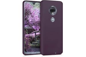 kwmobile Funda para Motorola Moto G7 / Moto G7 Plus Carcasa - Case TPU y Silicona Ultrafino - Antigolpes con Bordes elevados - Apto Carga inalámbrica - Frambuesa metálico