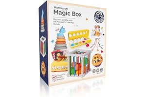 The Italian Home® Montessori Magic Box, 6+1 Giochi Montessori 1 Anno e 6 Mesi sensoriali per educare, Giochi Neonato 18 Mesi educativi per la Prima Infanzia, Giochi Montessori Neonato