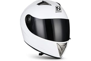 ‎SOXON Soxon® ST-550 „Snow“ · Integral-Helm · Full-Face Motorrad-Helm Roller-Helm Scooter-Helm Cruiser Sturz-Helm StreetFighter-Helm Sport Urban MTB · ECE 22.05 Visier Schnellverschluss Tasche XL (61-62cm)